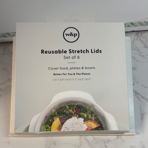 Reusable Stretch Lids Set of 6 - White, NWT